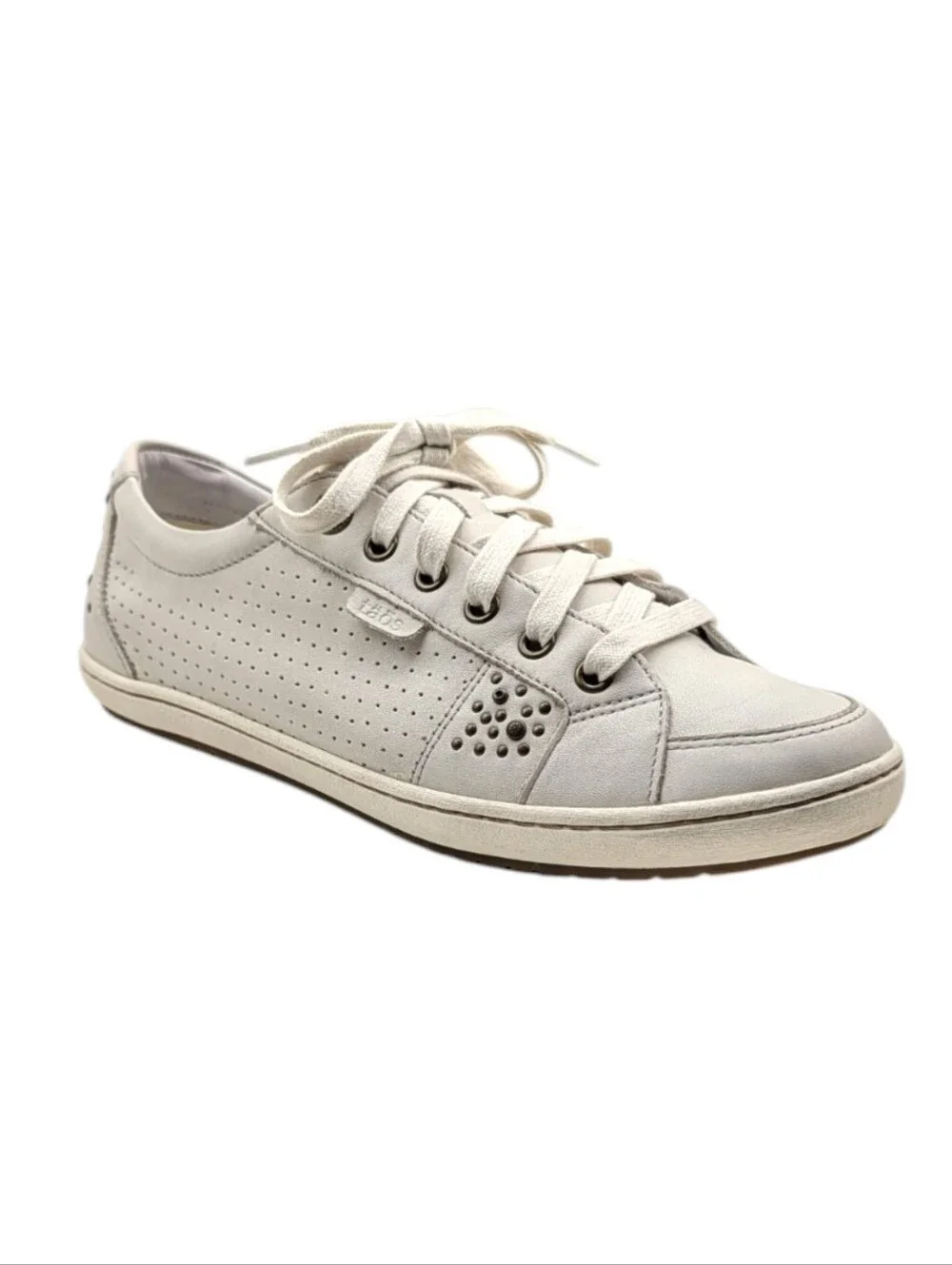 Taos Freedom Bone/Off White Leather Comfort Sneakers US 9.5 EU 40 S4246